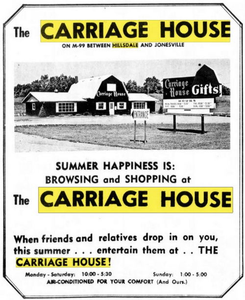 The Carriage House - June 1967 Ad